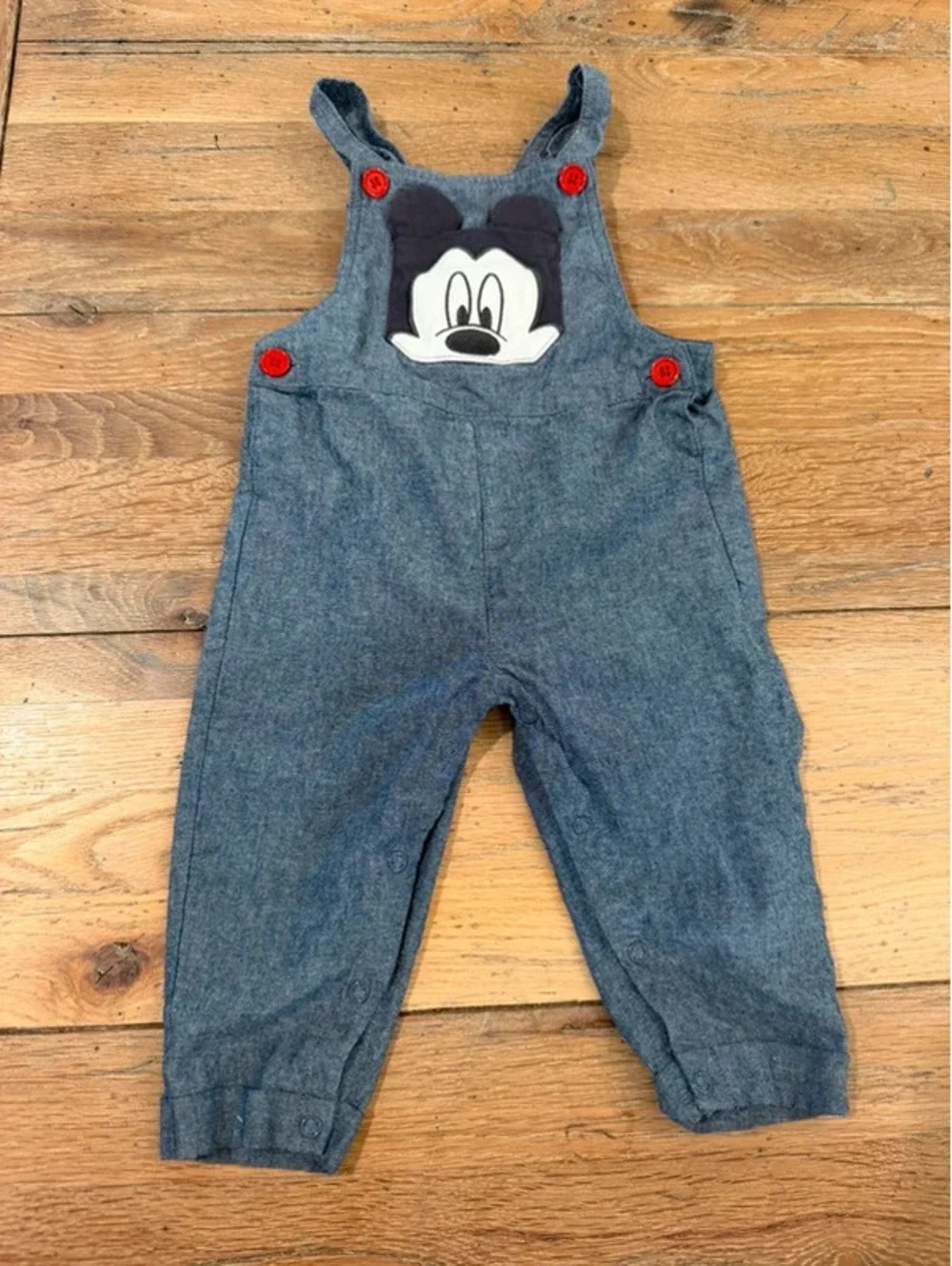 Disney Baby Mickey Mouse chambray overalls Size 18 m